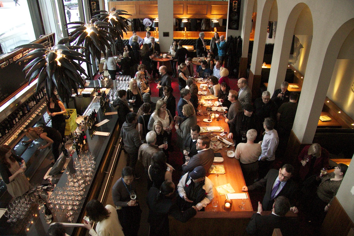 Wine industry and media mingle at the JOEY Bentall One Wine Room.