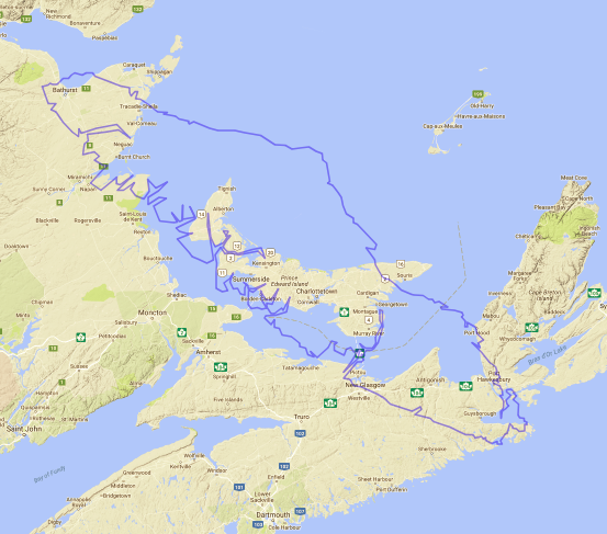 Map of Vancouver Island compared to Prince Edward Island
