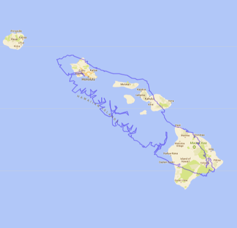 Map of Vancouver Island compared to the island of Hawai'i