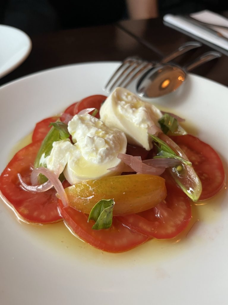 Tomato and burrata at Oca Pastificio